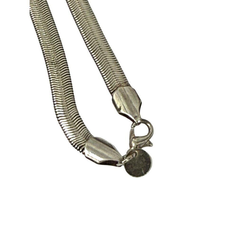 Sterling Silver 925 Herringbone Chain Necklace 17.5" 5MM Classic Versatile Sleek - Picture 8 of 11